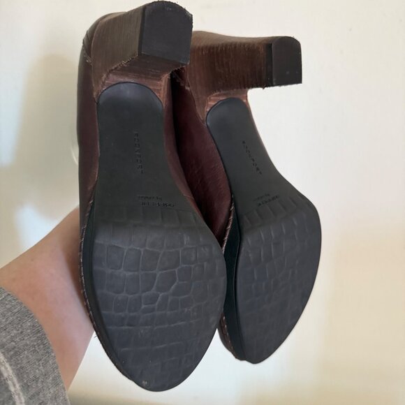 Rockport Womens Oxford Heels Size 9.5 Brown Leather Lace Up Comfort Retro Style - Picture 9 of 16